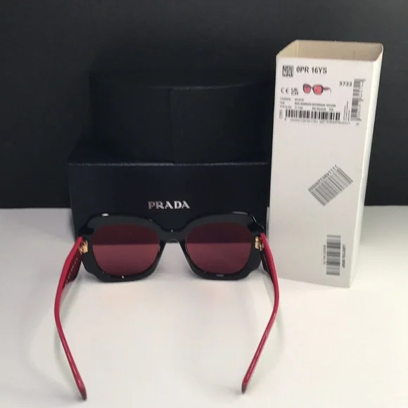 New Authentic Prada PR16YS 1AB06Q Black and Pink Women display picture 2